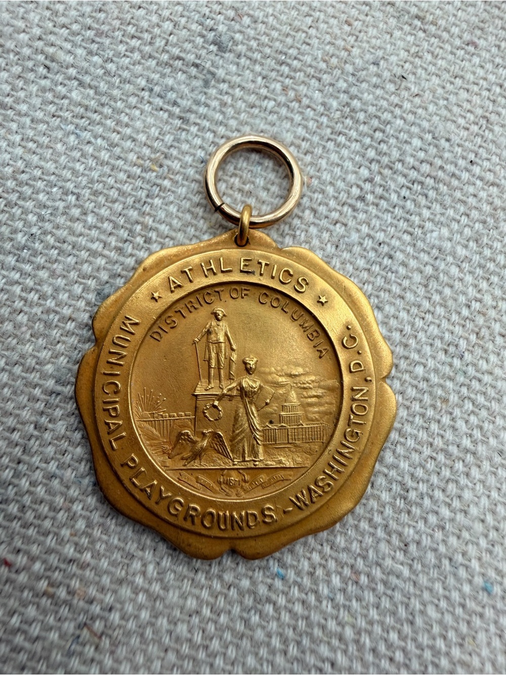 Gold Athletics Municipal Playgrounds Brooch Pendant